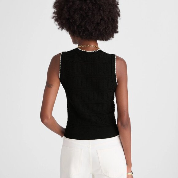 Madewell Mixed-Stitch Sleeveless Sweater Size Medium - Picture 2 of 10